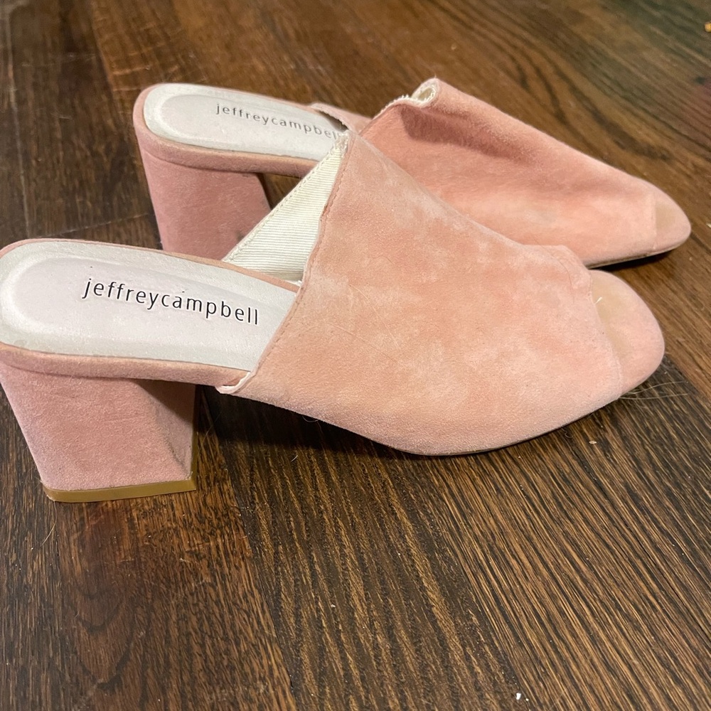 Jeffrey Campbell Perpetua Pink Suede Mules